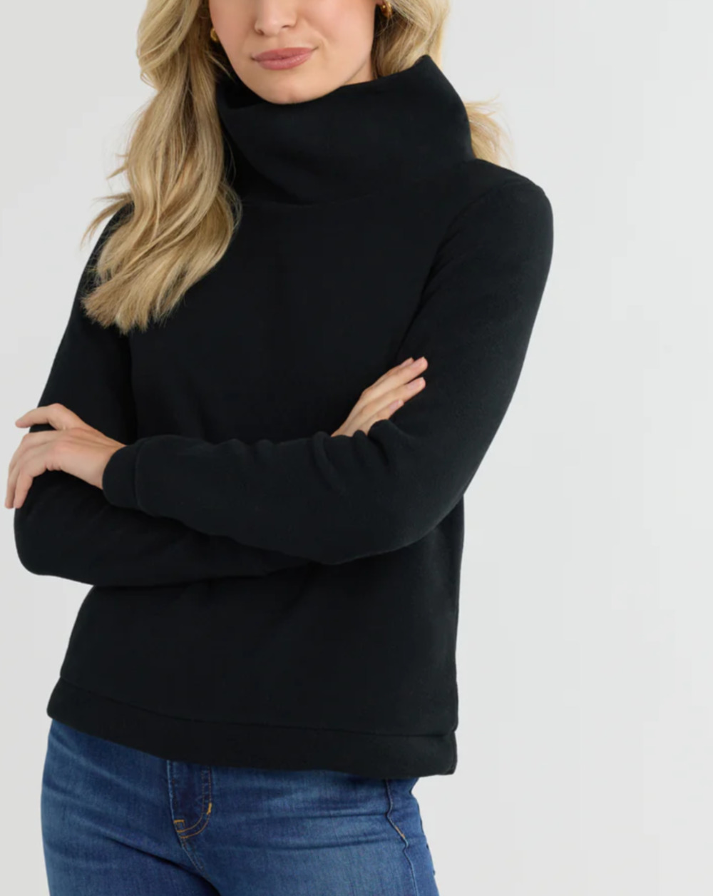 Dudley Stephens Park Slope black funnel turtle neck fleece Size XXL Minimal